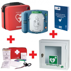 Offre pack défibrillateur HS1 avec housse slim + armoire + kit de réanimation + registre
