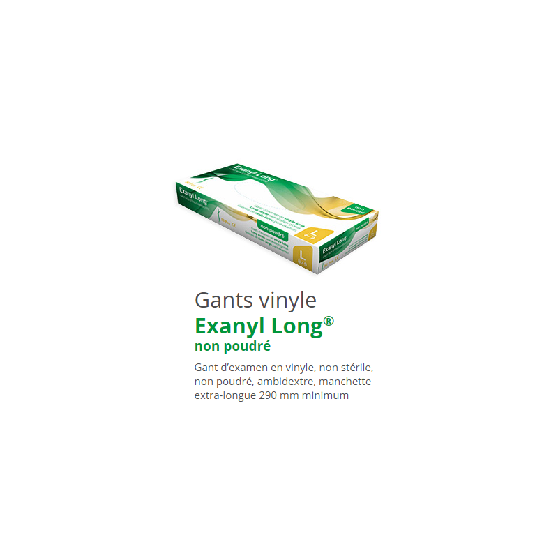Gants vinyle Exanyl Long® non poudré