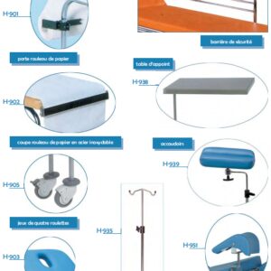 ACCESSOIRES POUR TABLES D EXAMEN